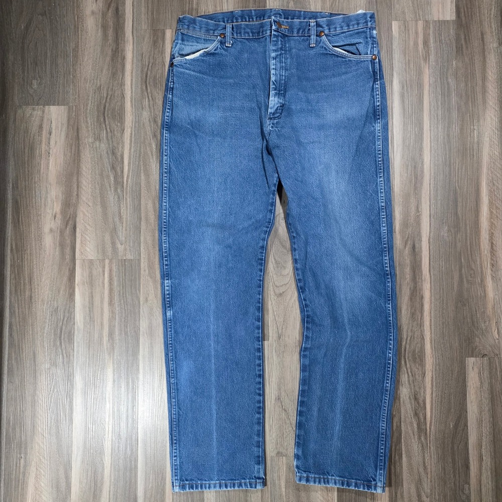 Wrangler 13MWZPW Cowboy Cut Original Fit Mens Blue Jeans 38x34 100% Cotton‎